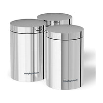 Morphy Richards Accents Kitchen Storage Canisters Set of 3 Stainless Steel Round - Silver