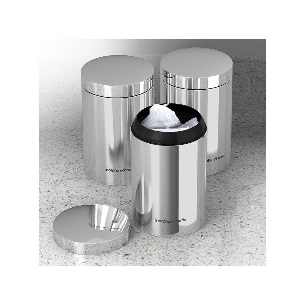 Morphy Richards Accents Kitchen Storage Canisters Set of 3 Stainless Steel Round - Silver Secondary image