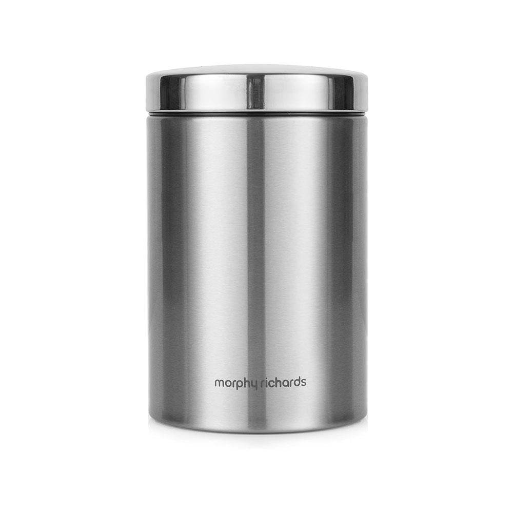 Morphy Richards Accents Kitchen Storage Canisters Set of 3 Stainless Steel Round - Silver