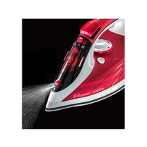 Russell Hobbs Ultra Steam Pro Iron Ceramic Non-Stick Soleplate 2600W 320ml Water Tank - White & Red
