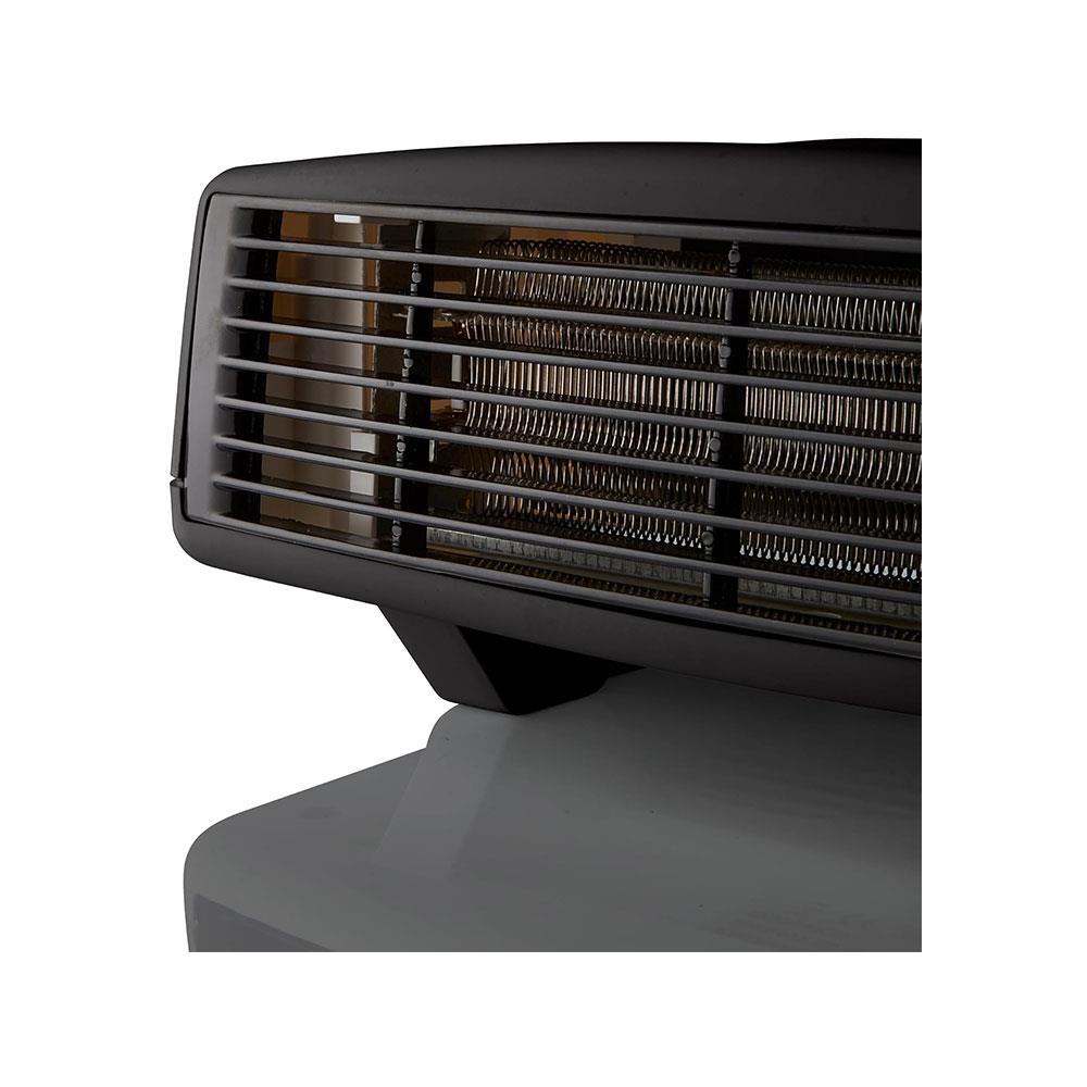 Swan Horizontal Fan Heater 3000W With 2 Heat Settings Adjustable Thermostat Overheating Protection - Black