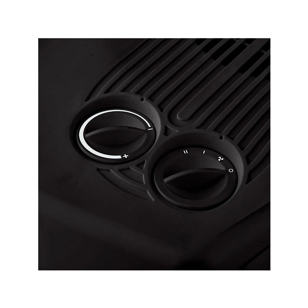 Swan Horizontal Fan Heater 3000W With 2 Heat Settings Adjustable Thermostat Overheating Protection - Black