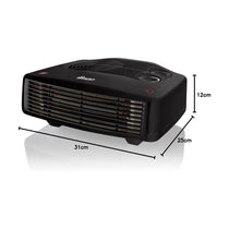 Swan Horizontal Fan Heater 3000W With 2 Heat Settings Adjustable Thermostat Overheating Protection - Black