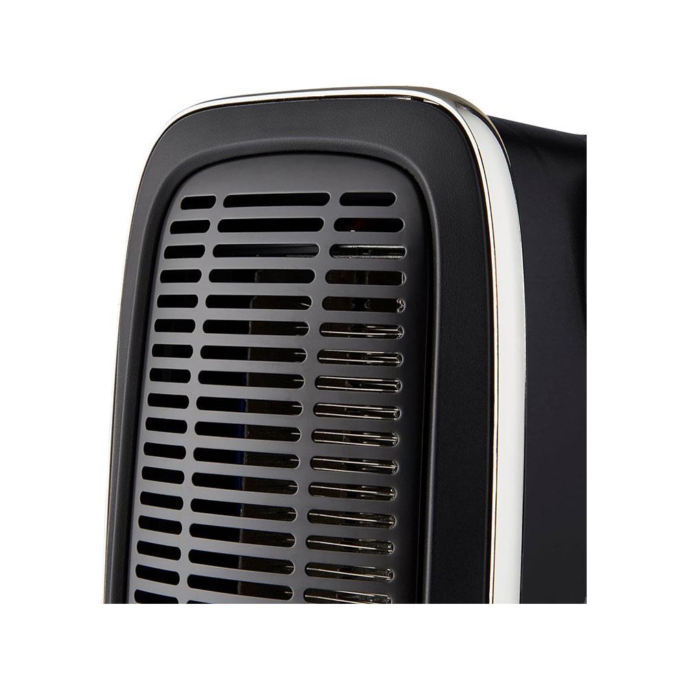 Swan Vertical Fan Heater With 2 Heat Settings Adjustable Thermostat 2000W - Black & Chrome
