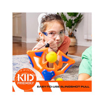 Nerf Slingshot Challenge Game Set With 1 Slingshot Balls 3 Nerf Foam Balls 6 Target Pins - Multicolour