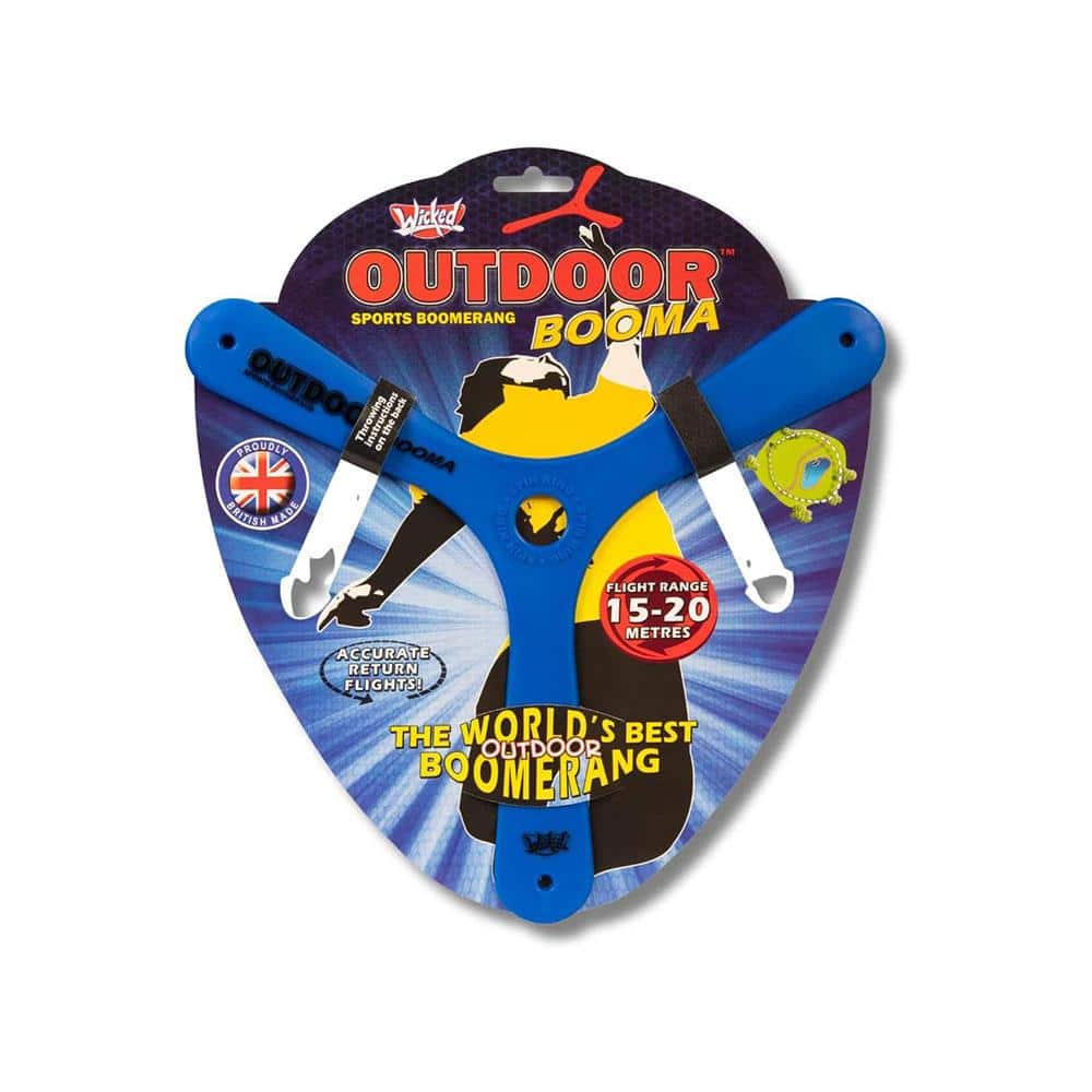 Wicked Outdoor Booma Classic Sports Boomerang 15-20 Metre Flight Range - Assorted