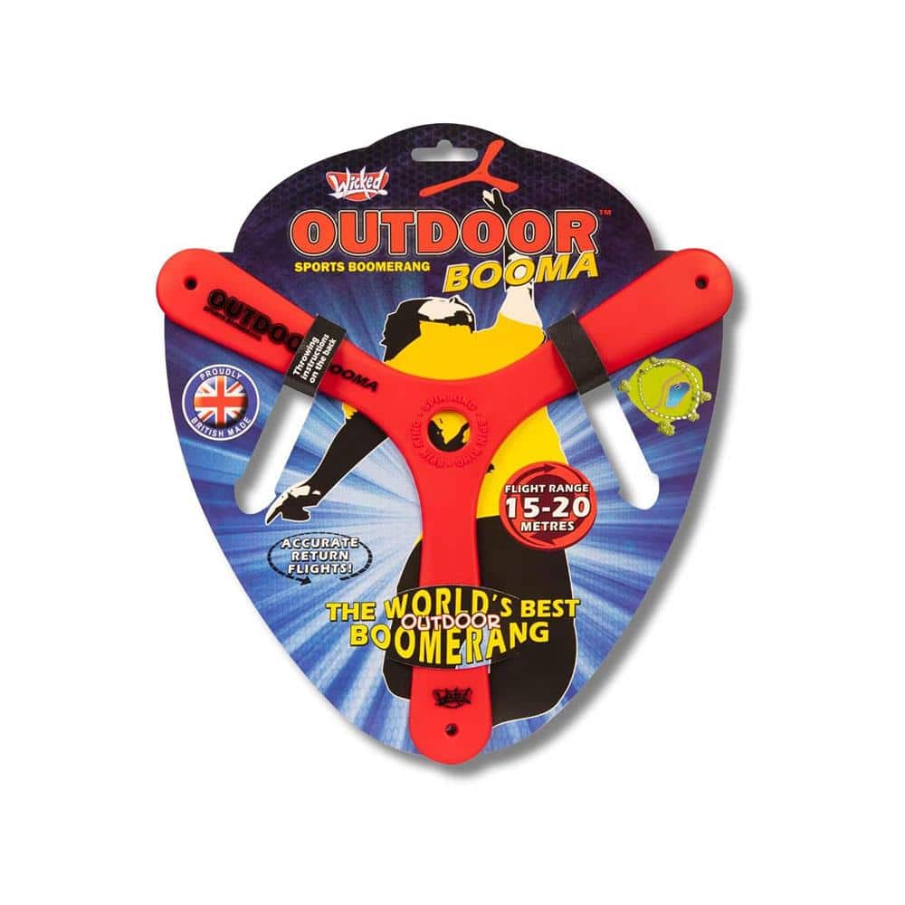 Wicked Outdoor Booma Classic Sports Boomerang 15-20 Metre Flight Range - Assorted
