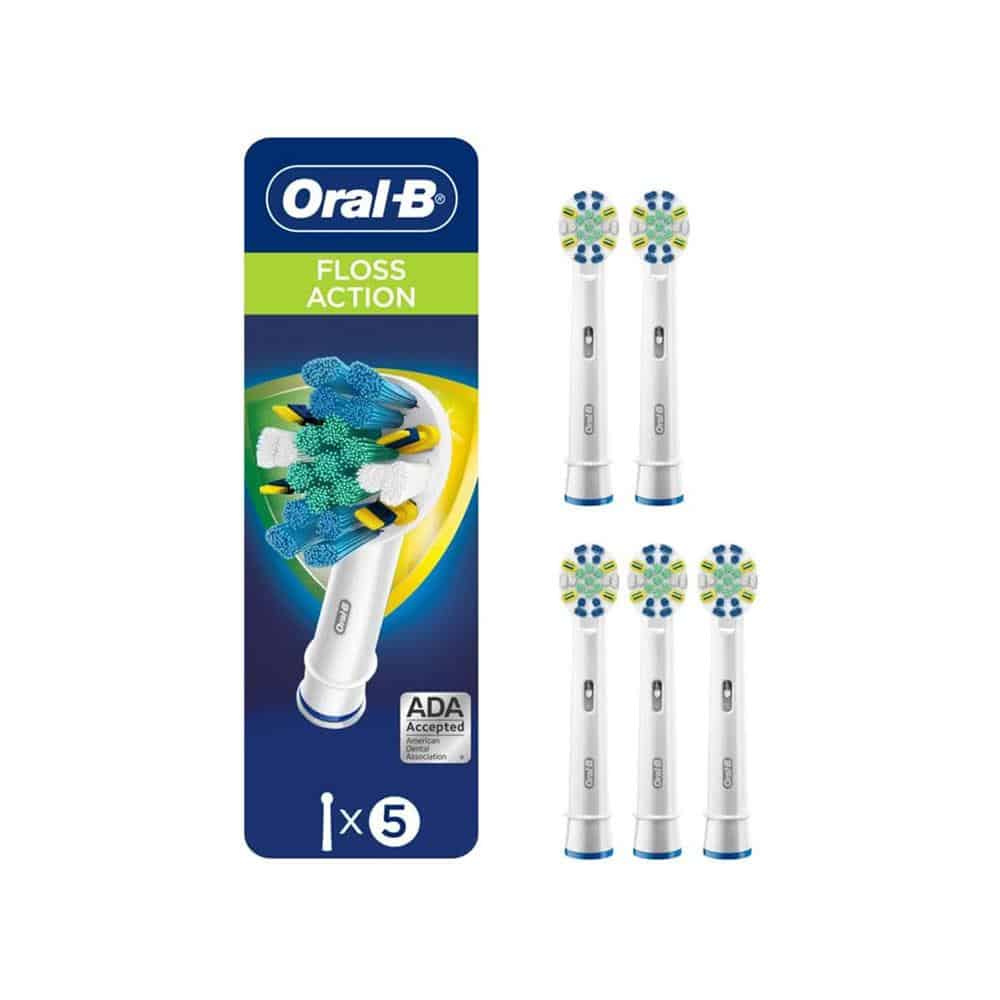 Oral-B Floss Action Electric Toothbrush Replacement Brush Heads 5 Pack - White