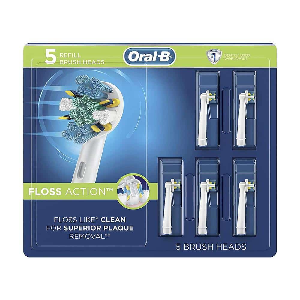 Oral-B Floss Action Electric Toothbrush Replacement Brush Heads 5 Pack - White