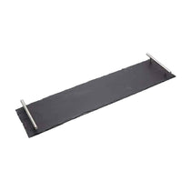 Artesa Appetiser Slate Serving Platter With Brushed Metal Handles Gift Box 60cm x 15cm - Grey