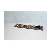 Artesa Appetiser Slate Serving Platter With Brushed Metal Handles Gift Box 60cm x 15cm - Grey