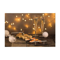 Artesa Appetiser Slate Serving Platter With Brushed Metal Handles Gift Box 60cm x 15cm - Grey