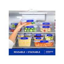 Sistema Klip It Plus Essentials Food Storage Containers 2.2 Litres 1 Litres 400ml Assorted 6 Piece - Clear