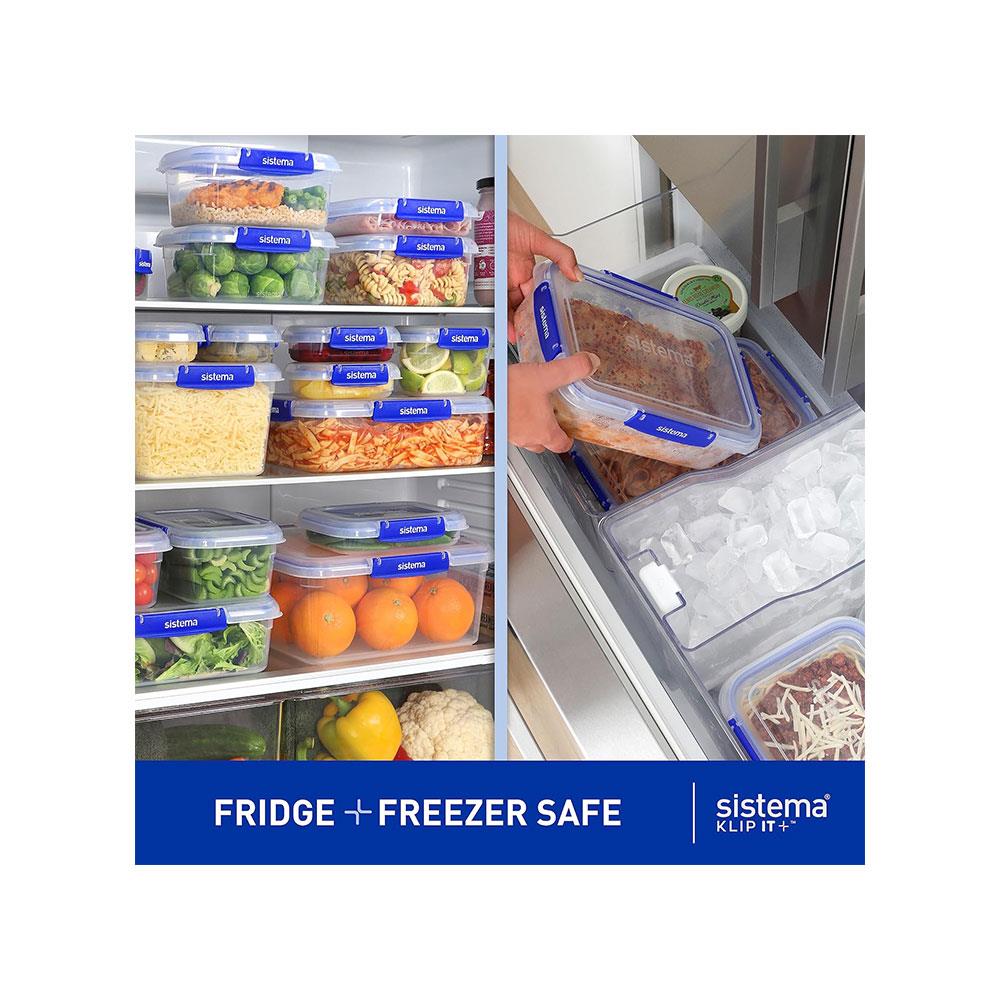 Sistema Klip It Plus Essentials Food Storage Containers 2.2 Litres 1 Litres 400ml Assorted 6 Piece - Clear
