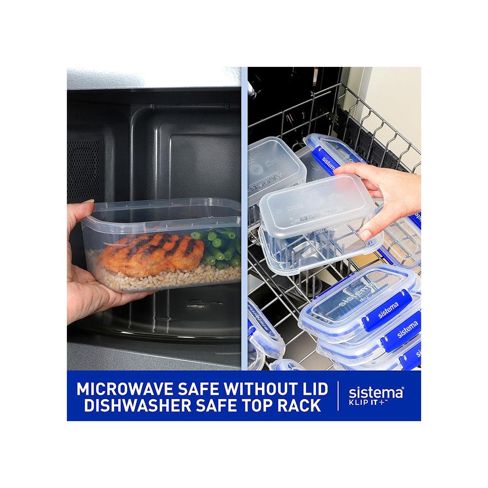 Sistema Klip It Plus Essentials Food Storage Containers 2.2 Litres 1 Litres 400ml Assorted 6 Piece - Clear