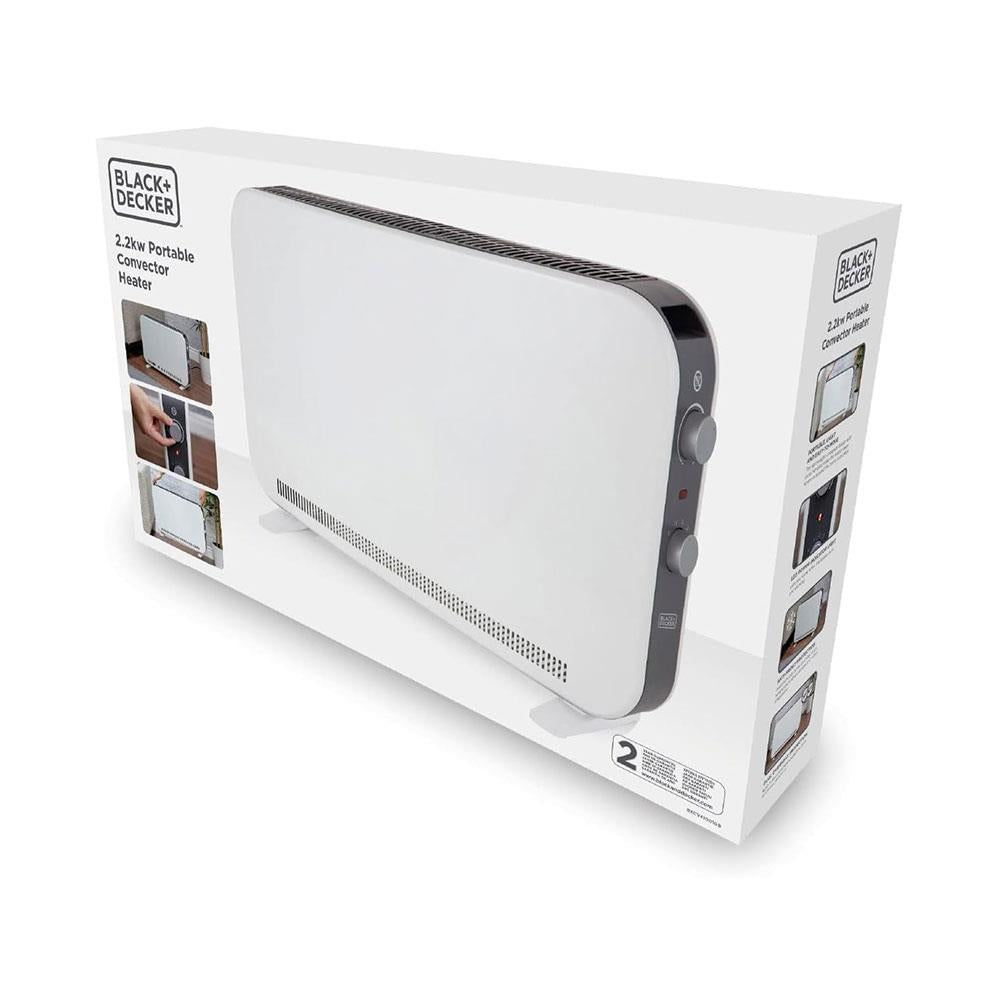 Black & Decker Portable Convection Heater 2200W 3 Heat Settings Adjustable Thermostat - White