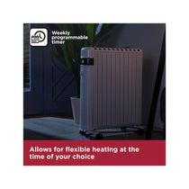 Black & Decker Smart Digital Oil Free Radiator With 3 Heat Settings Adjustable Thermostat 24H Timer 1500W - White