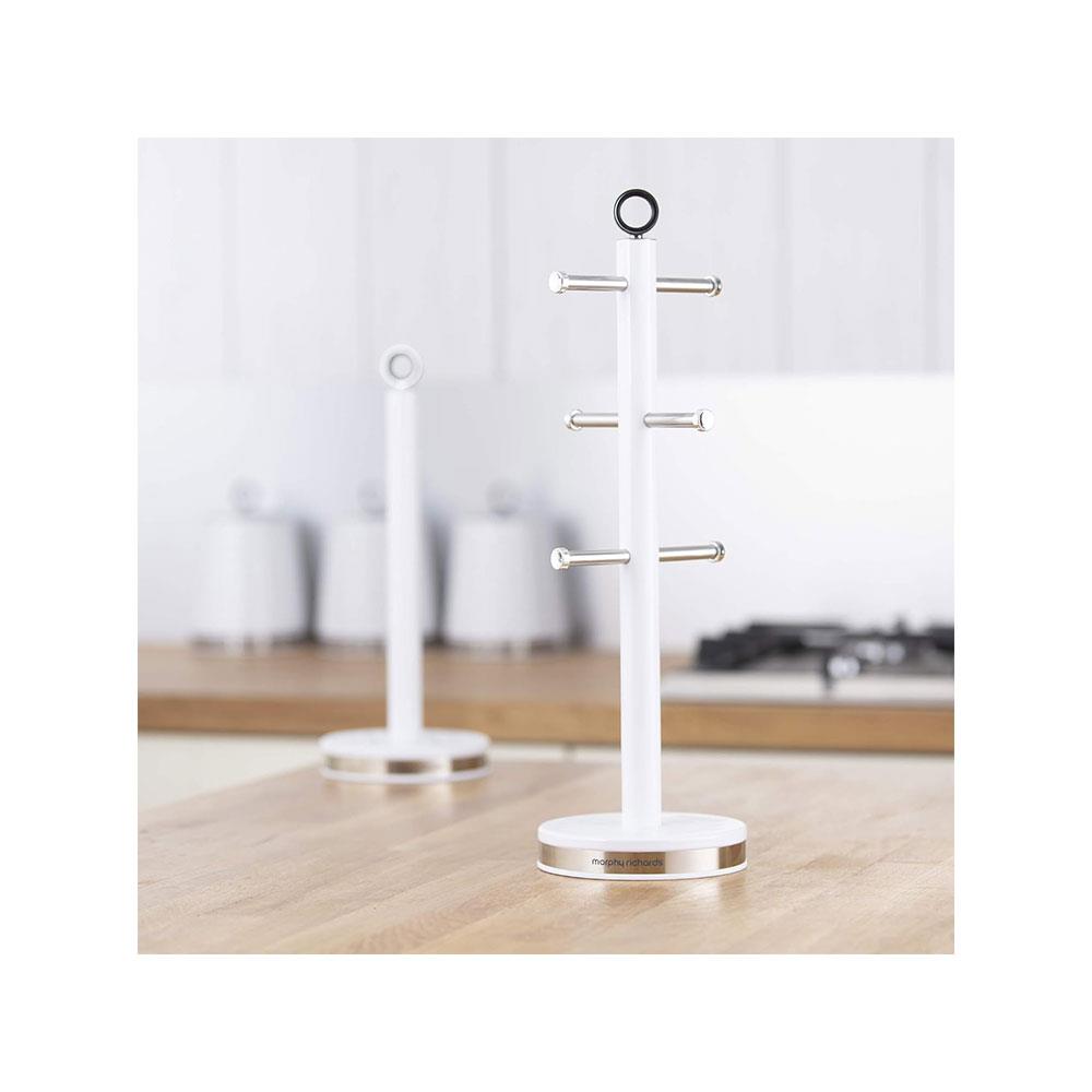 Morphy Richards Dimensions 6 Cup Mug Tree Polished Stainless Steel - White