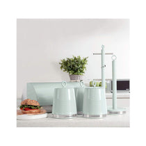 Morphy Richards Dune Tea Coffee Sugar Canisters Set of 3 Polished Stainless Steel - Sage Green
