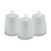 Morphy Richards Dune Tea Coffee Sugar Canisters Set of 3 Polished Stainless Steel - Sage Green