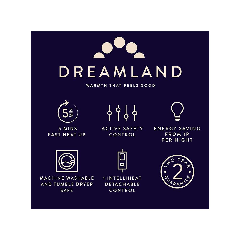 Dreamland Nap Time Heated Electric Blanket Throw With 6 Heat Settings 180cm x 135cm - Velvet Sherpa Beige Tartan Check