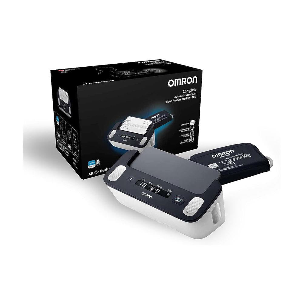 Omron Complete Smart Home Automatic Upper Arm Blood Pressure Monitor + ECG - Black & White