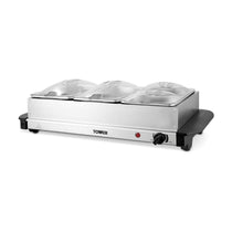 Tower 4 Tray Buffet Server Stainless Steel 4 Tray Design Detachable Pots  300W - Silver