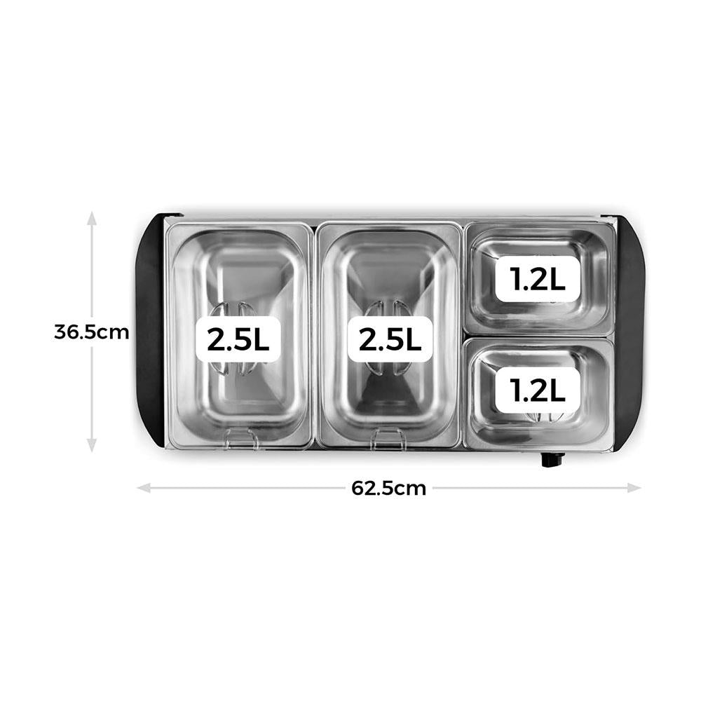 Tower 4 Tray Buffet Server Stainless Steel 4 Tray Design Detachable Pots  300W - Silver