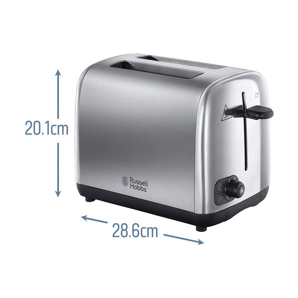 Russell Hobbs Adventure 2 Slice Toaster Stainless Steel 850W - Brushed & Polished