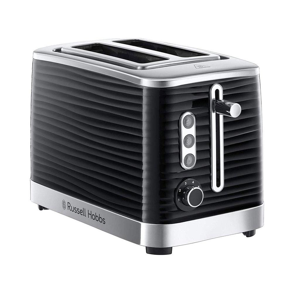 Russell Hobbs Inspire 2 Slice Toaster Premium High Gloss Textured Plastic 1050W - Black Main image