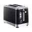 Russell Hobbs Inspire 2 Slice Toaster Premium High Gloss Textured Plastic 1050W - Black
