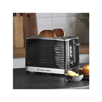 Russell Hobbs Inspire 2 Slice Toaster Premium High Gloss Textured Plastic 1050W - Black