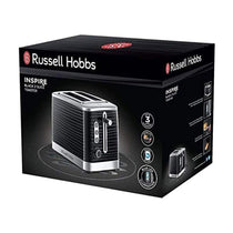 Russell Hobbs Inspire 2 Slice Toaster Premium High Gloss Textured Plastic 1050W - Black