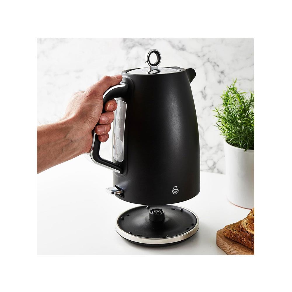 Swan Serenity Electric Jug Kettle 3000W 1.7 Litre - Black