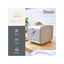 Swan Nordic Style 2 Slice Toaster With 6 Browning Levels 900W - Oatmeal