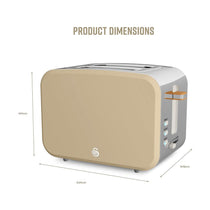Swan Nordic Style 2 Slice Toaster With 6 Browning Levels 900W - Oatmeal