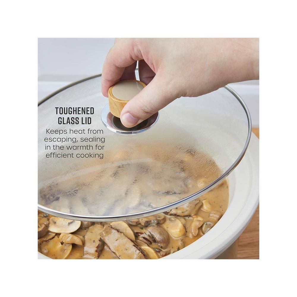 Swan Nordic Slow Cooker 3.5 Litres With Glass Lid & 3 Temperature Settings 200W - Oatmeal