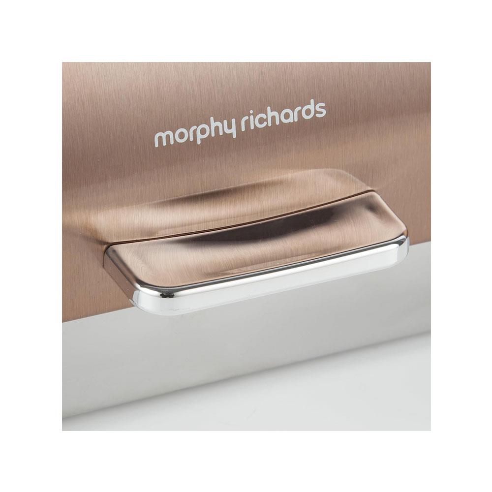Morphy Richards Accents Roll Top Bread Bin Stainless Steel 39cm x 27cm x 19cm - Copper