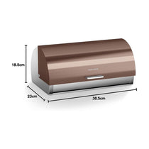 Morphy Richards Accents Roll Top Bread Bin Stainless Steel 39cm x 27cm x 19cm - Copper