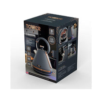 Tower Cavaletto Pyramid Electric Kettle 3000W 1.7 Litre - Grey & Rose Gold
