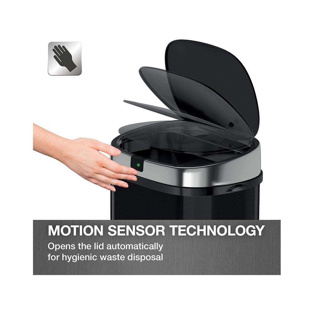 Morphy Richards Chroma Square Sensor Bin With Motion Sensing Technology & 3 Lemon-Scented Bin Liners 50 Litres - Black