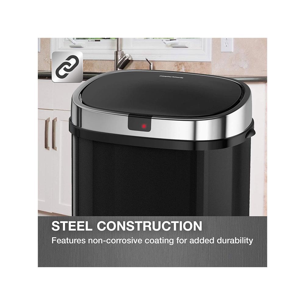 Morphy Richards Chroma Square Sensor Bin With Motion Sensing Technology & 3 Lemon-Scented Bin Liners 50 Litres - Black