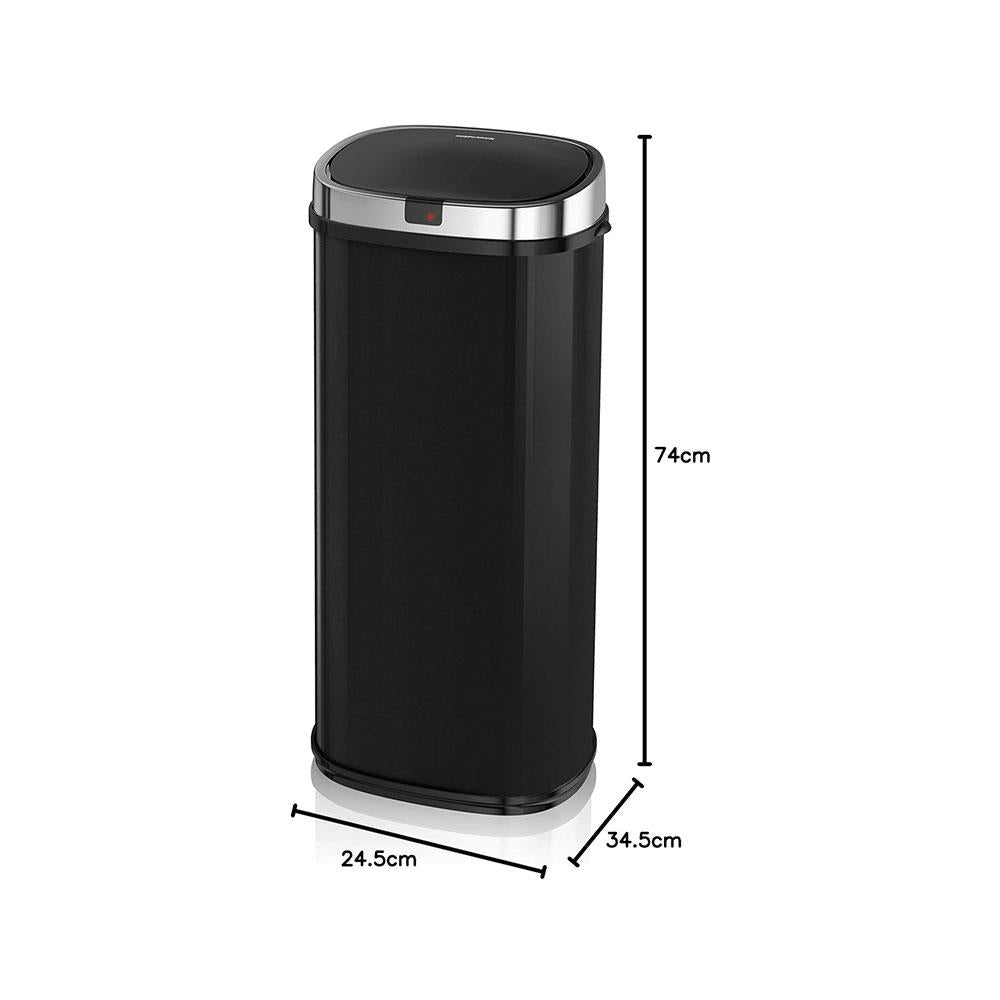 Morphy Richards Chroma Square Sensor Bin With Motion Sensing Technology & 3 Lemon-Scented Bin Liners 50 Litres - Black