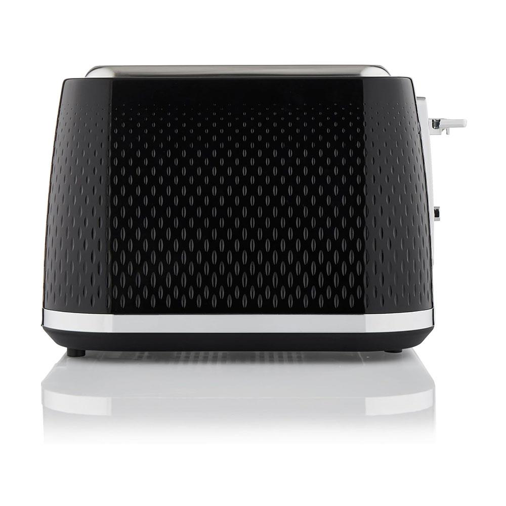 Swan Elegance 4 Slice Toaster With 7 Browning Levels Textured Black Gloss Finish Chrome Trim 2100W - Black Secondary image