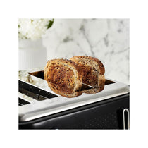 Swan Elegance 4 Slice Toaster With 7 Browning Levels Textured Black Gloss Finish Chrome Trim 2100W - Black
