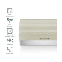 Morphy Richards Dimensions Roll Top Bread Bin Ventilated Design Non-Slip Feet Stainless Steel - Ivory Cream