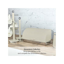 Morphy Richards Dimensions Roll Top Bread Bin Ventilated Design Non-Slip Feet Stainless Steel - Ivory Cream