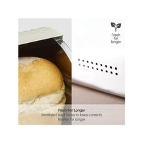 Morphy Richards Dimensions Roll Top Bread Bin Ventilated Design Non-Slip Feet Stainless Steel - Ivory Cream