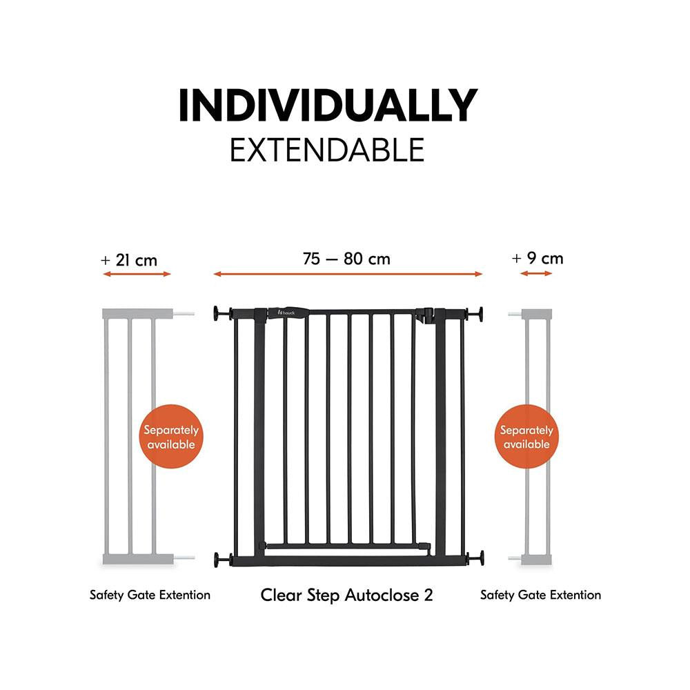 Hauck Open N Stop 2 Practical Manually Locking Baby Safety Gate 75-80cm - Black