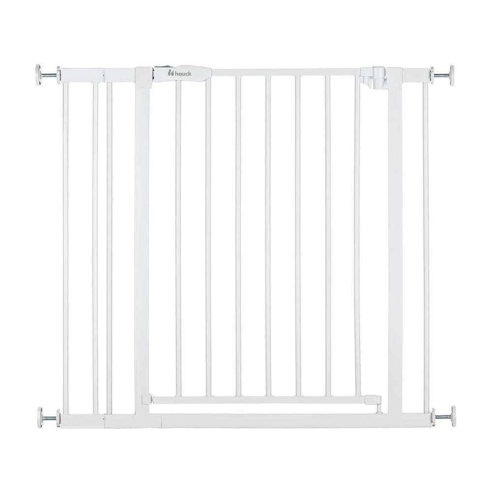 Hauck Open N Stop 2 Set With 9cm Extension Practical Manually Locking Baby Safety Gate Set 84-89cm - White